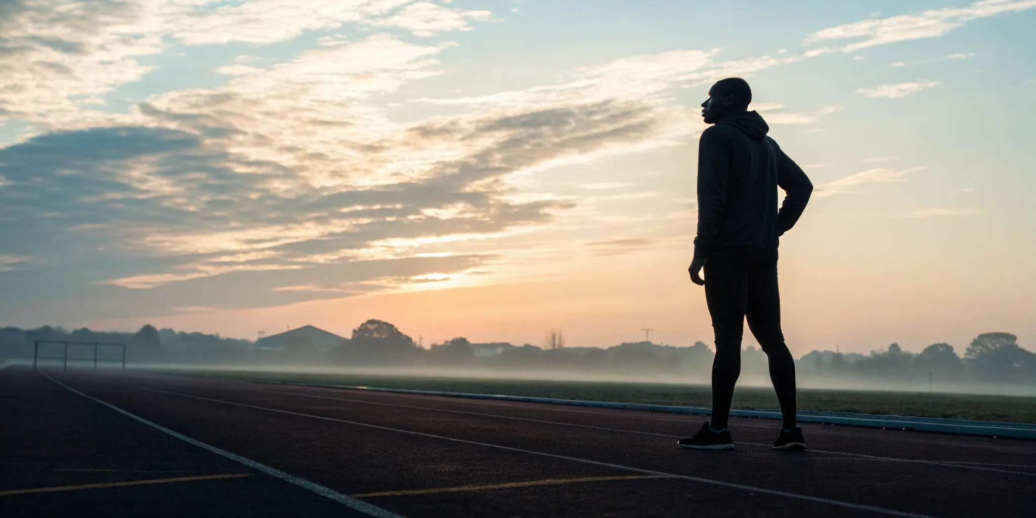 Athlete on a track considers recovery after a 3rd ACL tear in the same knee.